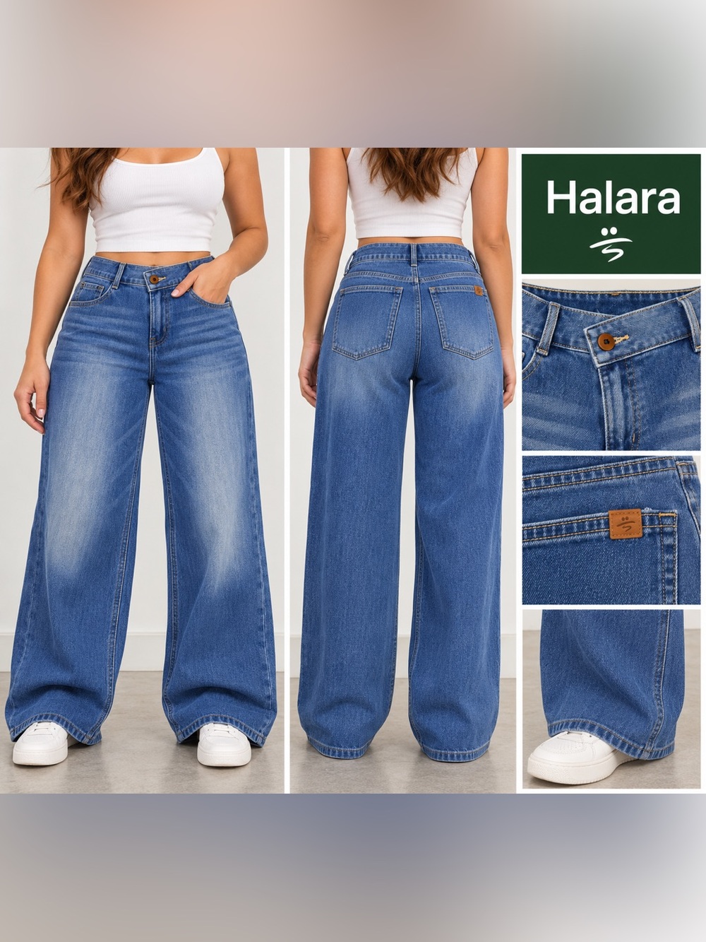 Halara Women's Wide Leg Blue Jeans size M